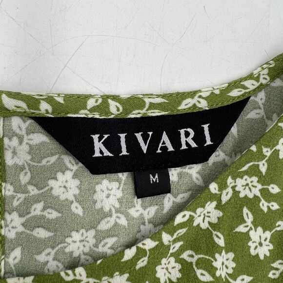 Kivari Gracie Midi Dress Green Rayon Printed Floral - Picture 3 of 14